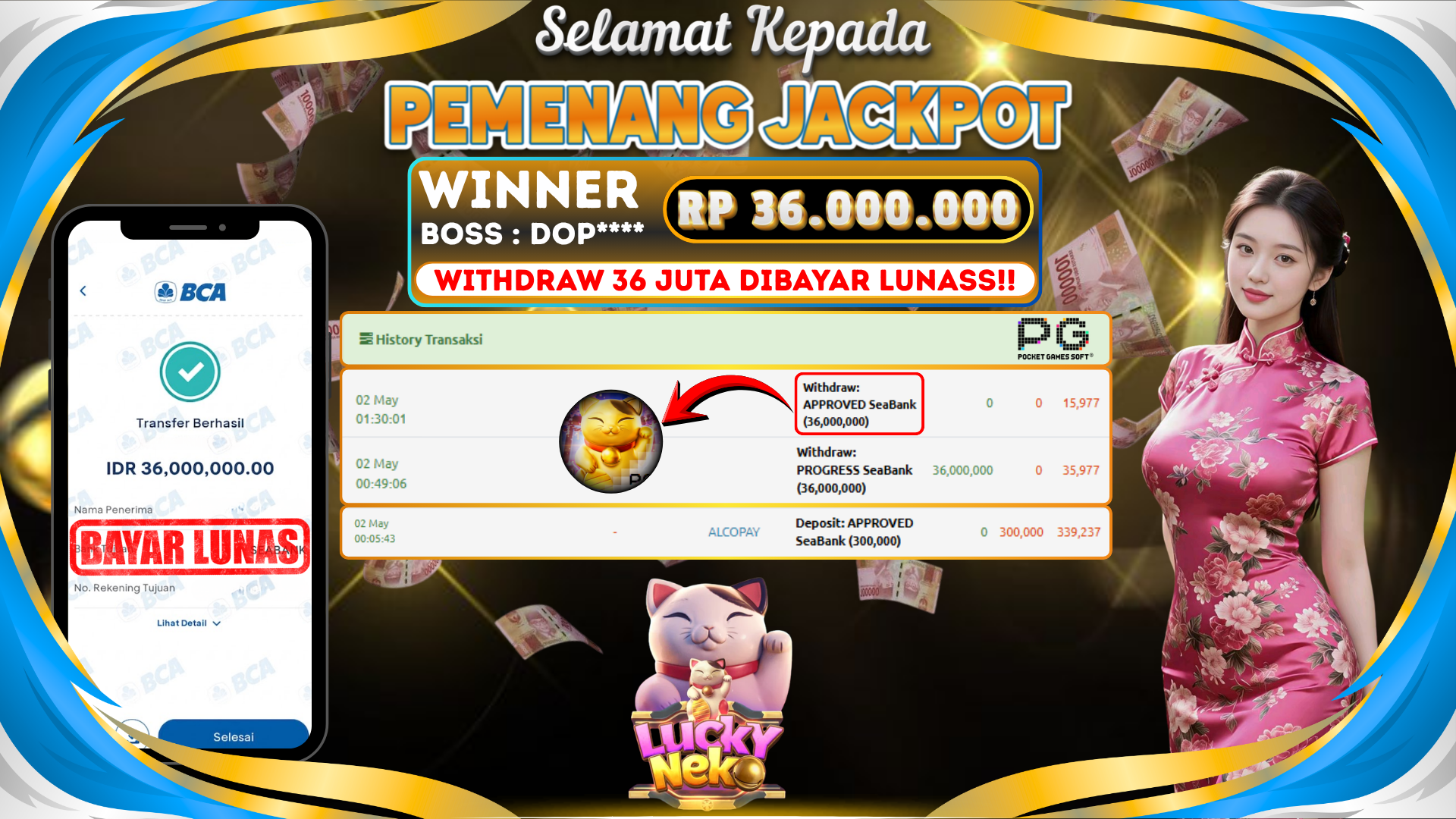 BUKTI JACKPOT LUCKY NEKO